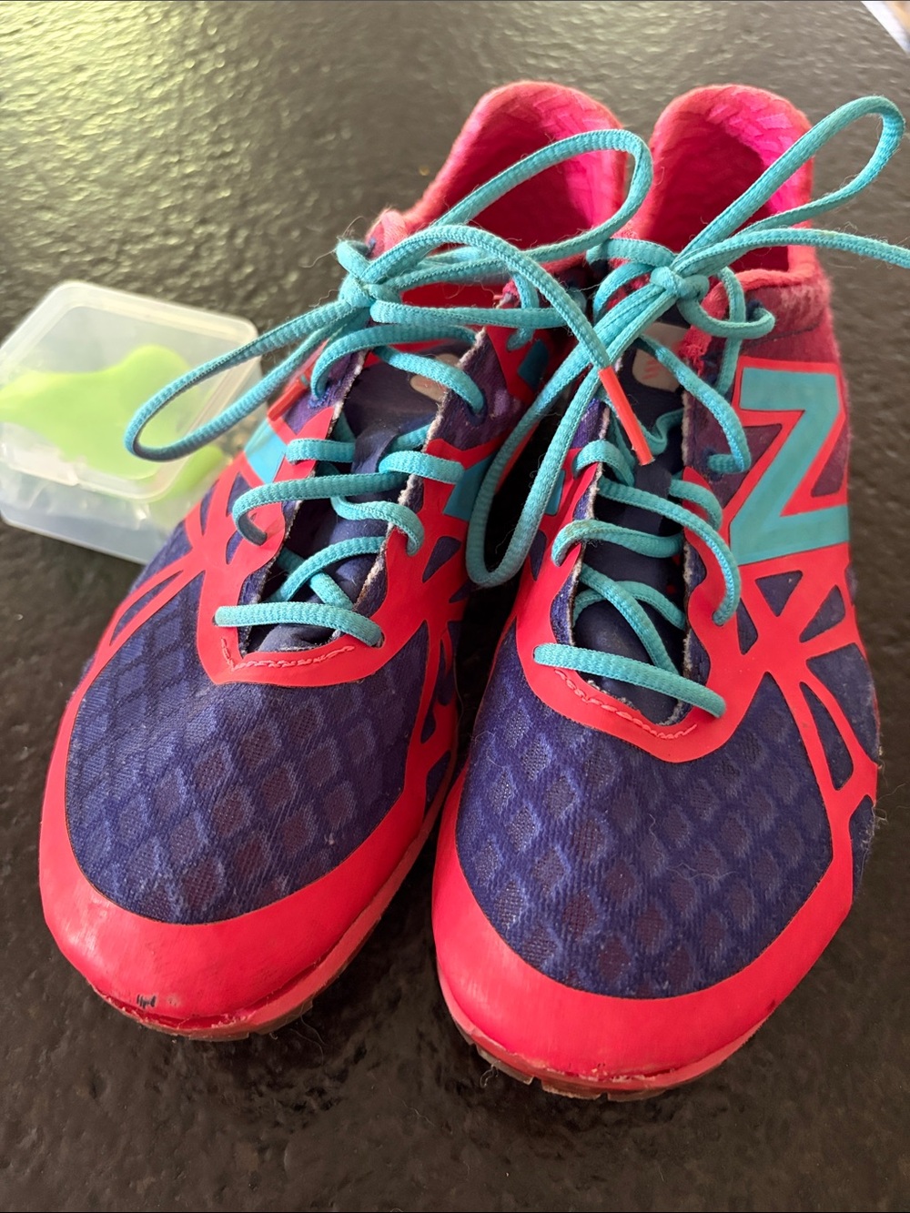 New Balance Purple and Pink Track Shoes with spikes